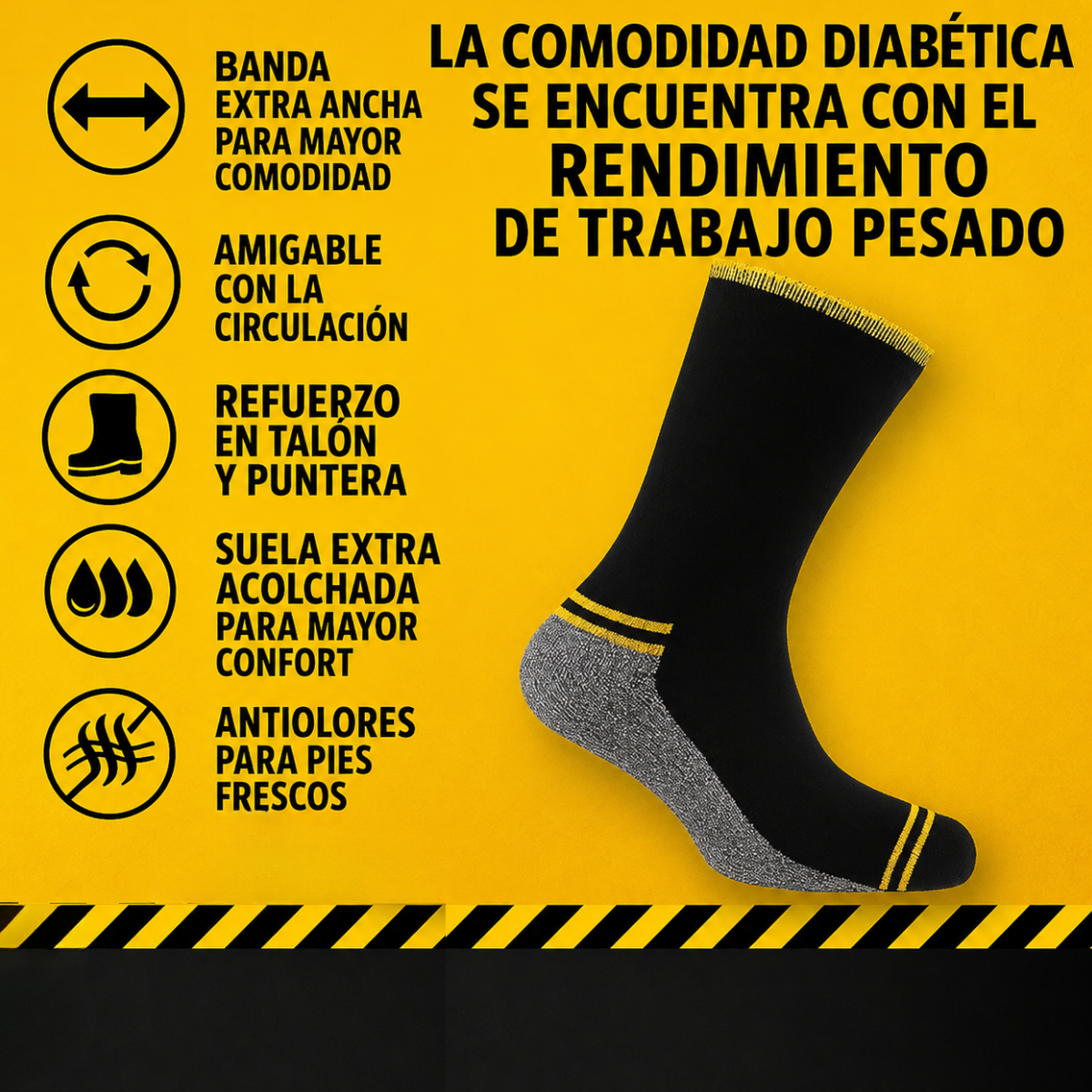 calcetines de trabajo especial para diabeticos 6 pares