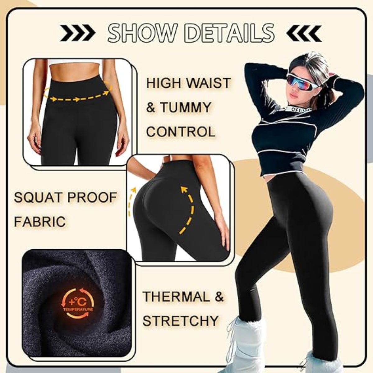 leggins termicos con faja 6 piezas