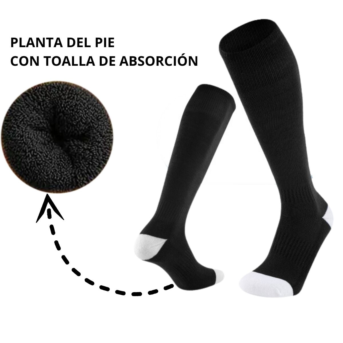 calcetas de futbol reforzadas ultra absorbentes 12 pares