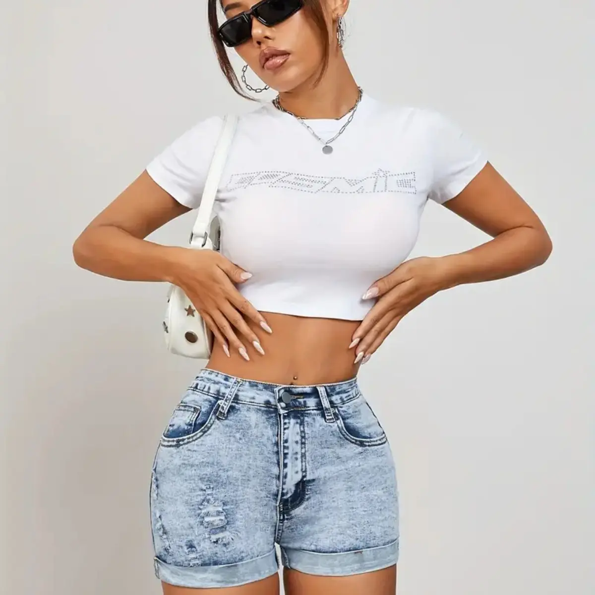 short de mezclilla para dama 1 pieza modelos aleatorios