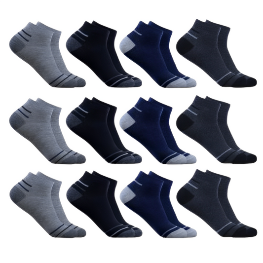Calcetines 100% Algodón Para Caballero 12 Pares Ultra Cómodos