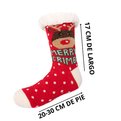 6 Pares De Calcetines Termicos Navideños De Borrego