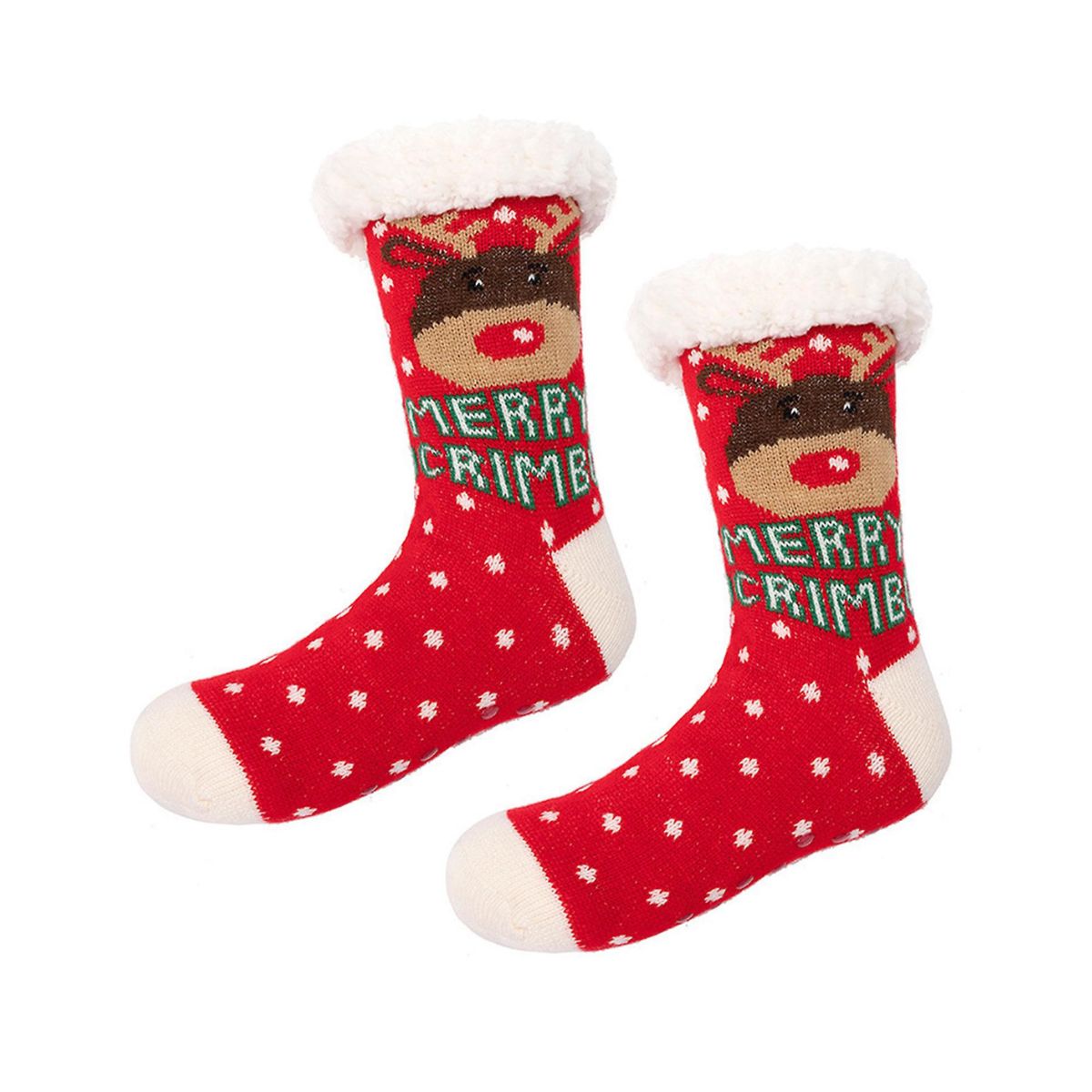 6 pares de calcetines termicos navideños de borrego