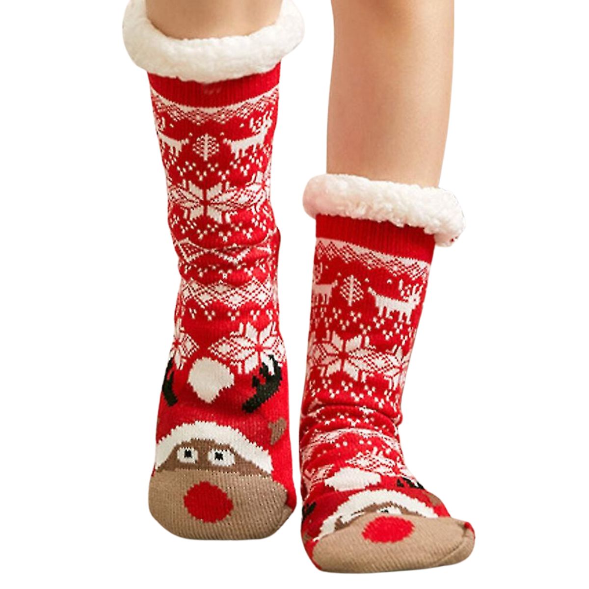 6 pares de calcetines termicos navideños de borrego