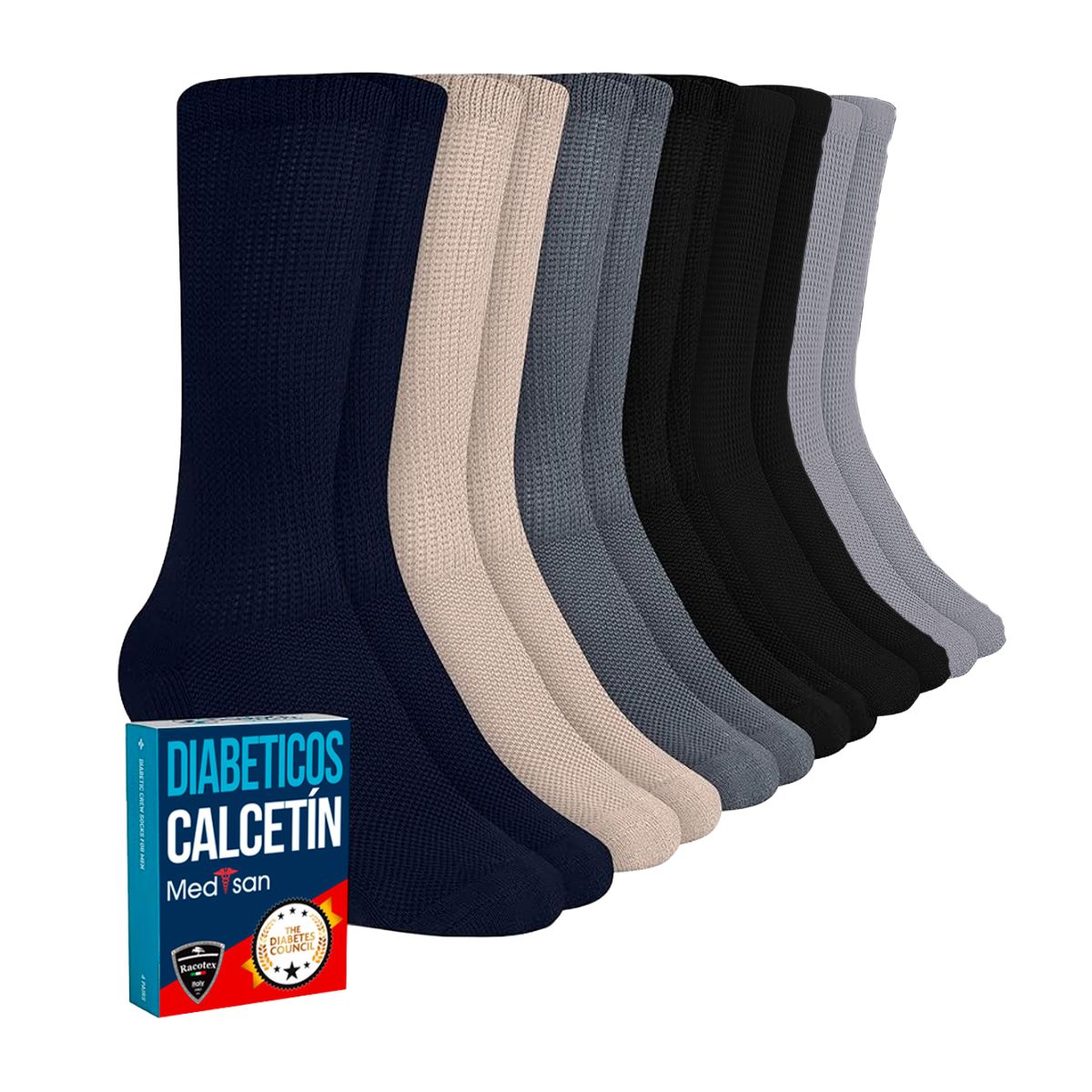 calcetines de algodón diabético paquete de 12 pares
