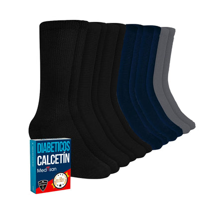 Calcetines De Algodón Diabético Paquete De 12 Pares