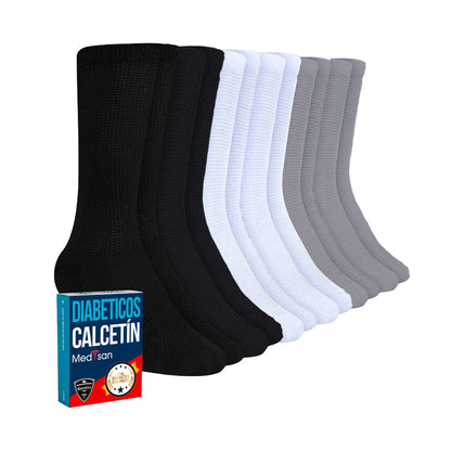 Calcetines De Algodón Diabético Paquete De 12 Pares