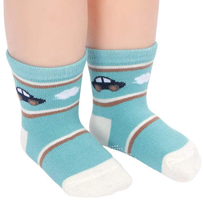 12 Pares Calcetines Antiderrapantes De Algodón Para Niños