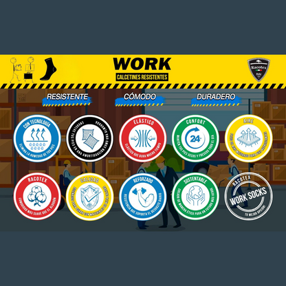 Calcetas Para Trabajo Industrial Paquete 6 Pares