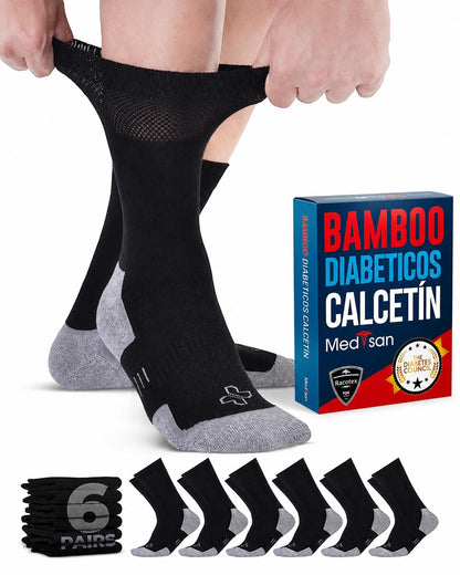 Calcetines Diabéticos Bambú 6 Pares Absorben Humedad