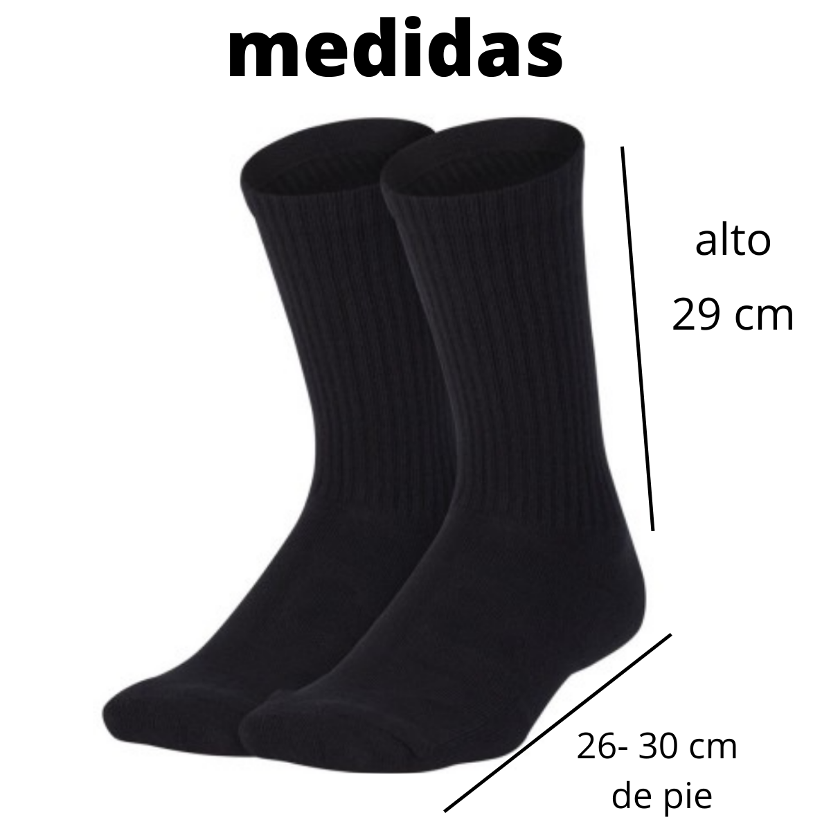 calcetas largas deportivas algodon (1 par)