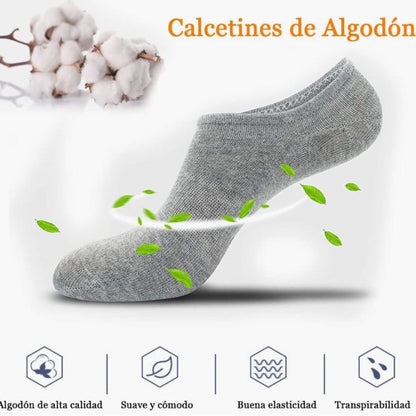 12 Pares Calcetines Invisibles Antideslizantes De Hombre